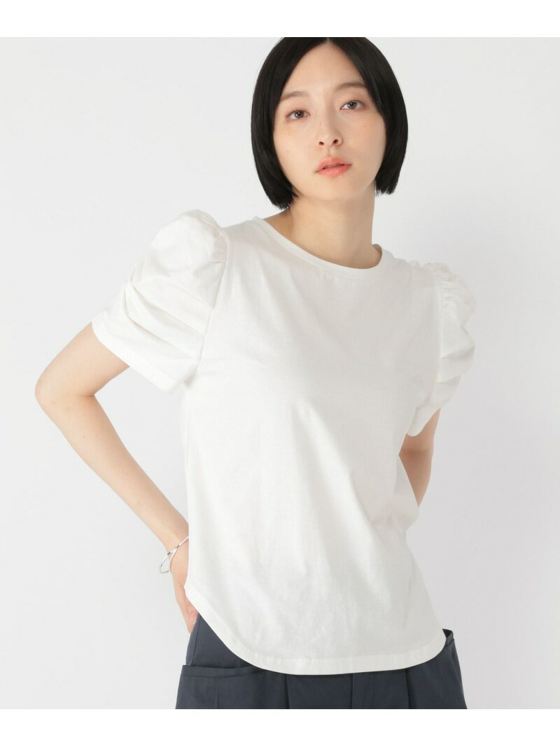 【SALE／30%OFF】【daily CLIP】肩ボリュームショートスリーブカットソー daily CLIP スタディオクリップ トップス カットソー・Tシャツ ホワイト ブラック レッド【RBA_E】[Rakuten Fashion]