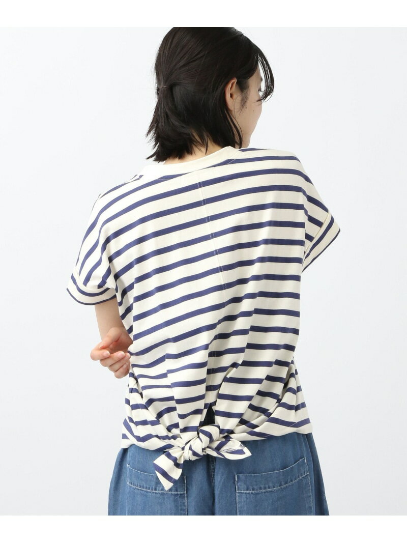 Rakuten - 【SALE／50%OFF】《natural by clip》ボーダーバックノットプルオーバー natural by clip スタディオクリップ トップス カットソー・Tシャツ ホワイト【RBA_E】[Rakuten Fashion]