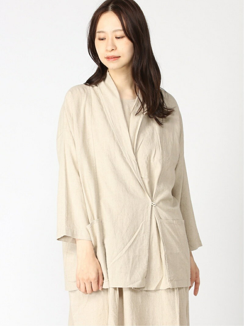 M-リネンRカシュクールBL studio CLIP スタディオクリップ トップス シャツ・ブラウス ベージュ ブラック【送料無料】[Rakuten Fashion]のサムネイル