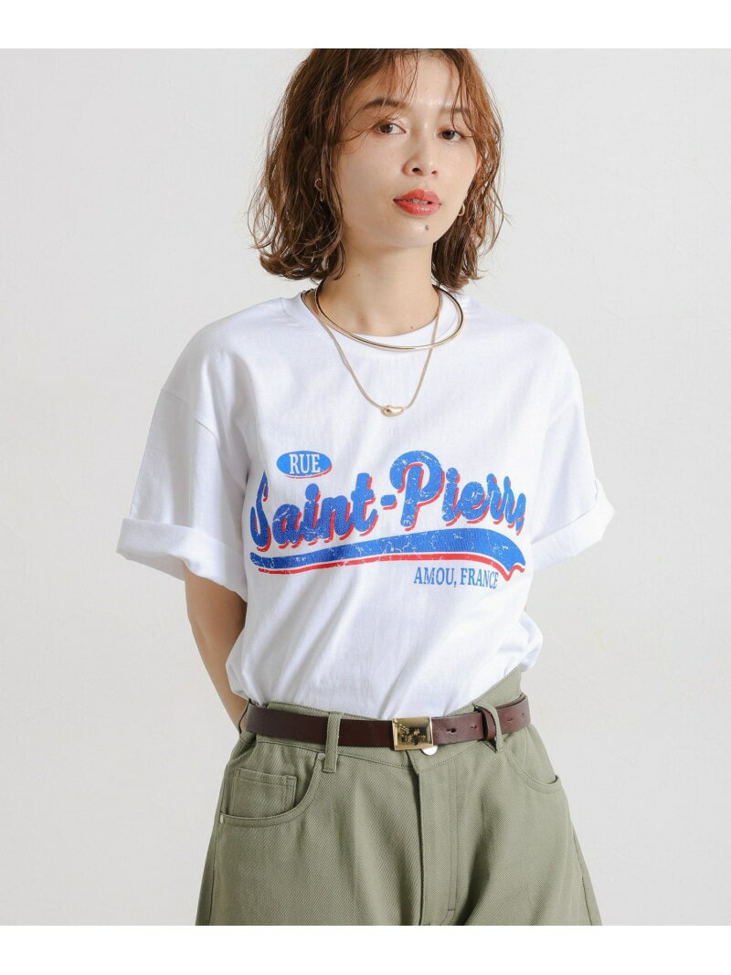 Rakuten - 【daily CLIP】AMOU ショートスリーブT daily CLIP スタディオクリップ トップス カットソー・Tシャツ ブラック ホワイト【送料無料】[Rakuten Fashion]