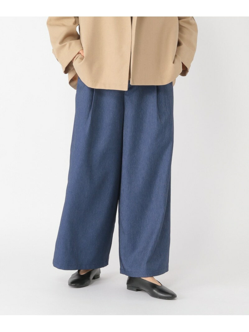 Rakuten - 【SALE／50%OFF】《ウタオ》らくらくデニム見えワイドパンツ Utao: スタディオクリップ パンツ その他のパンツ ブラック ブルー【RBA_E】【送料無料】[Rakuten Fashion]