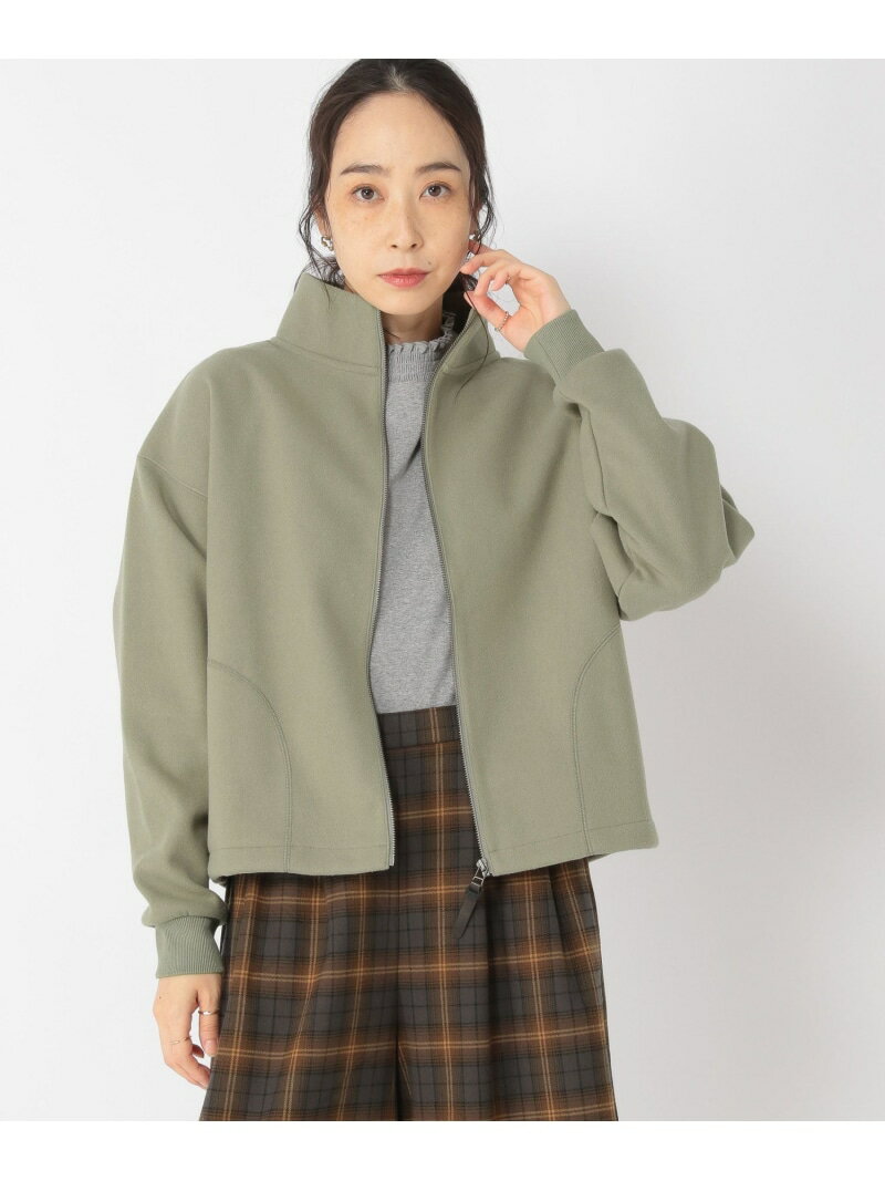 【SALE／50%OFF】シャギースタンドジップブルゾン studio CLIP スタディオクリップ ジャケット・アウター ブルゾン・ジャンパー グリーン グレー【RBA_E】[Rakuten Fashion]