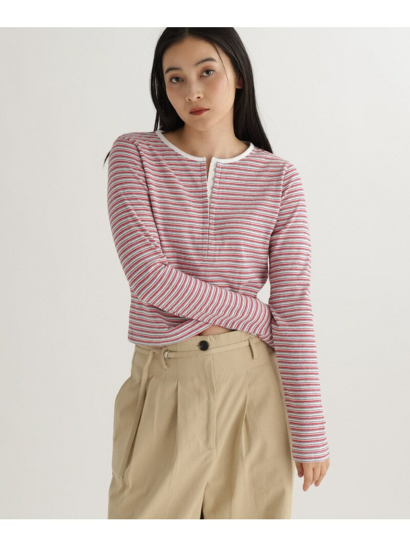 樂天商城 - 【SALE／30%OFF】【daily CLIP】ホックヘンリーボーダープルオーバー daily CLIP スタディオクリップ トップス カットソー・Tシャツ ネイビー ピンク レッド【RBA_E】【送料無料】[Rakuten Fashion]