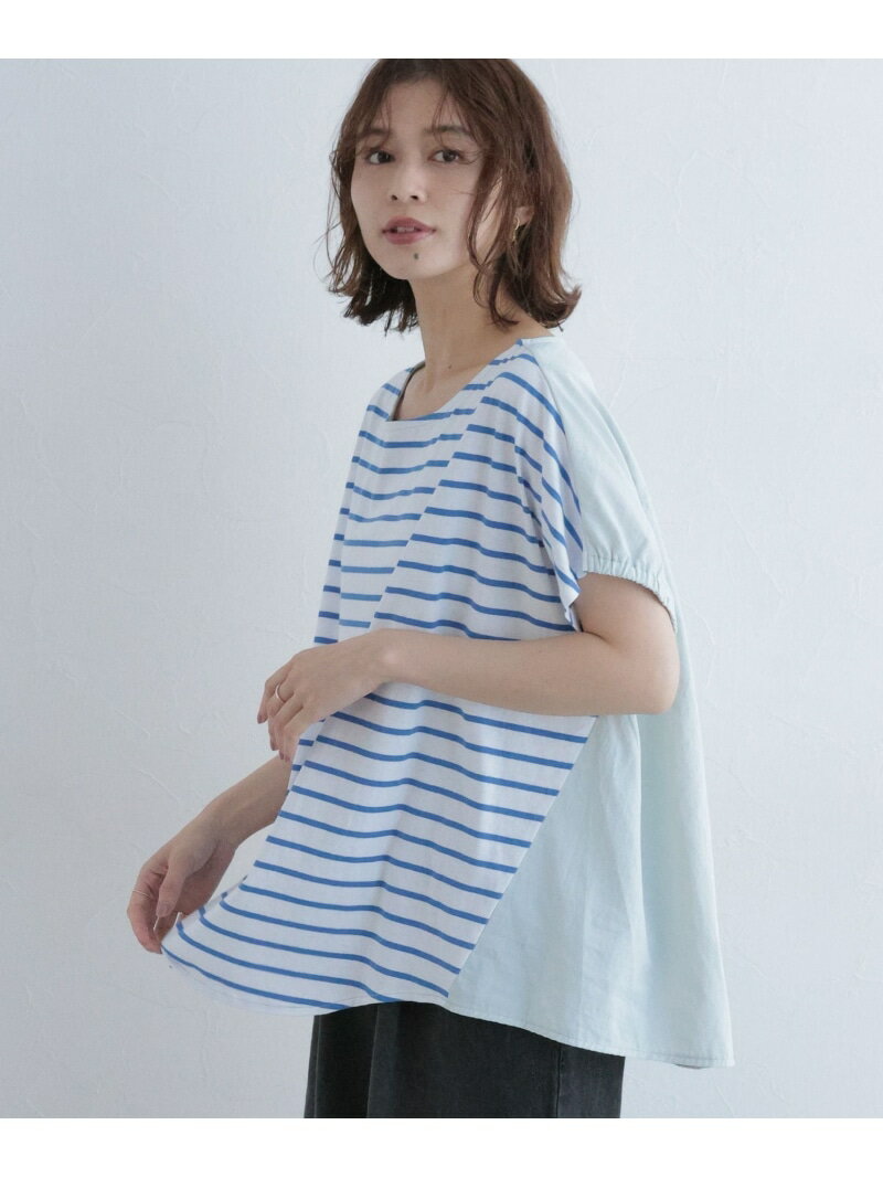 【SALE／70%OFF】布帛コンビボーダープルオーバー studio CLIP スタディオクリップ トップス カットソー・Tシャツ ホワイト【RBA_E】[Rakuten Fashion]のサムネイル