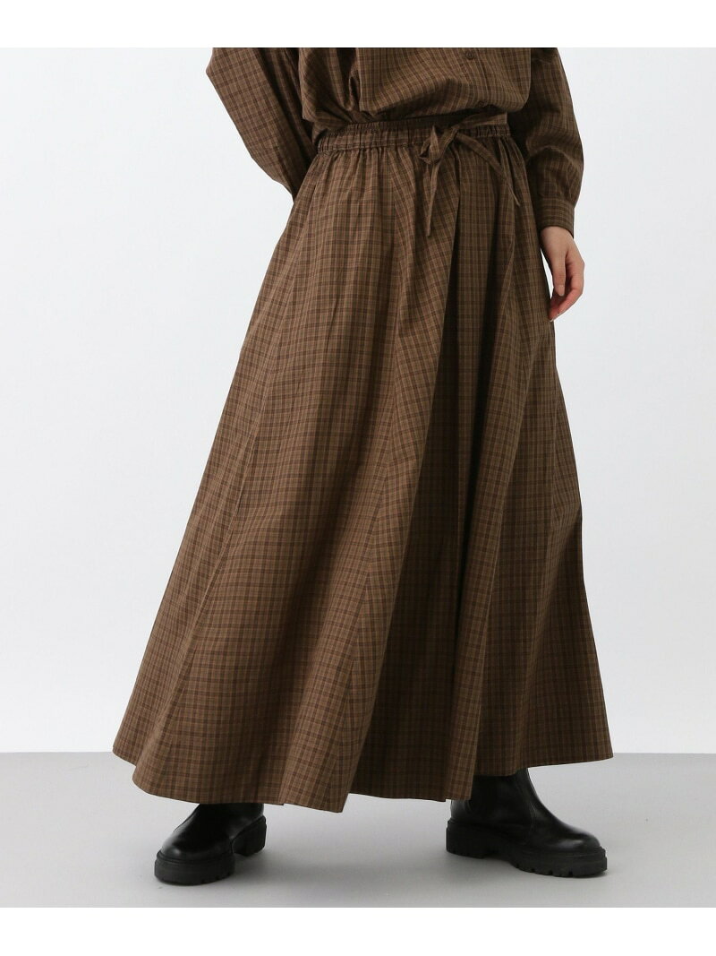 Rakuten - 【SALE／50%OFF】《natural by clip》CRミニチェックフレアスカート natural by clip スタディオクリップ スカート ロング・マキシスカート グレー ブラウン【RBA_E】【送料無料】[Rakuten Fashion]