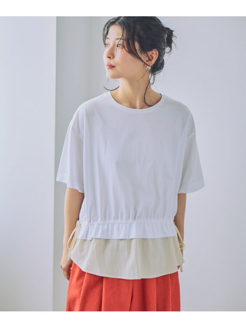 Rakuten - 布帛切り替えデザインプルオーバー studio CLIP スタディオクリップ トップス カットソー・Tシャツ ホワイト【送料無料】[Rakuten Fashion]