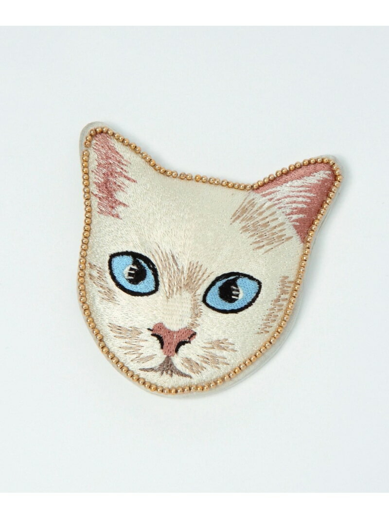 【daily CLIP】キャット刺繍ミラー daily CLIP スタディオクリップ メイク道具・美容器具 その他のメイ..