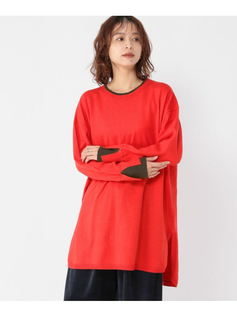 【SALE／30%OFF】12ゲージ配色ワイドニットチュニック studio CLIP スタディオクリップ トップス その..