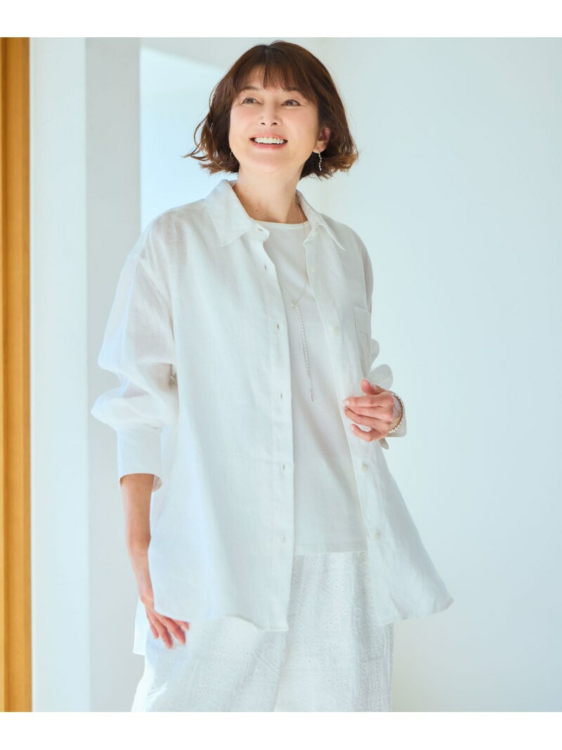 【SALE／50%OFF】《ウタオ》フレンチリネンレギュラーシャツ Utao: スタディオクリップ トップス シャツ・ブラウス ホワイト イエロー ブラック ブルー【RBA_E】【送料無料】[Rakuten Fashion]