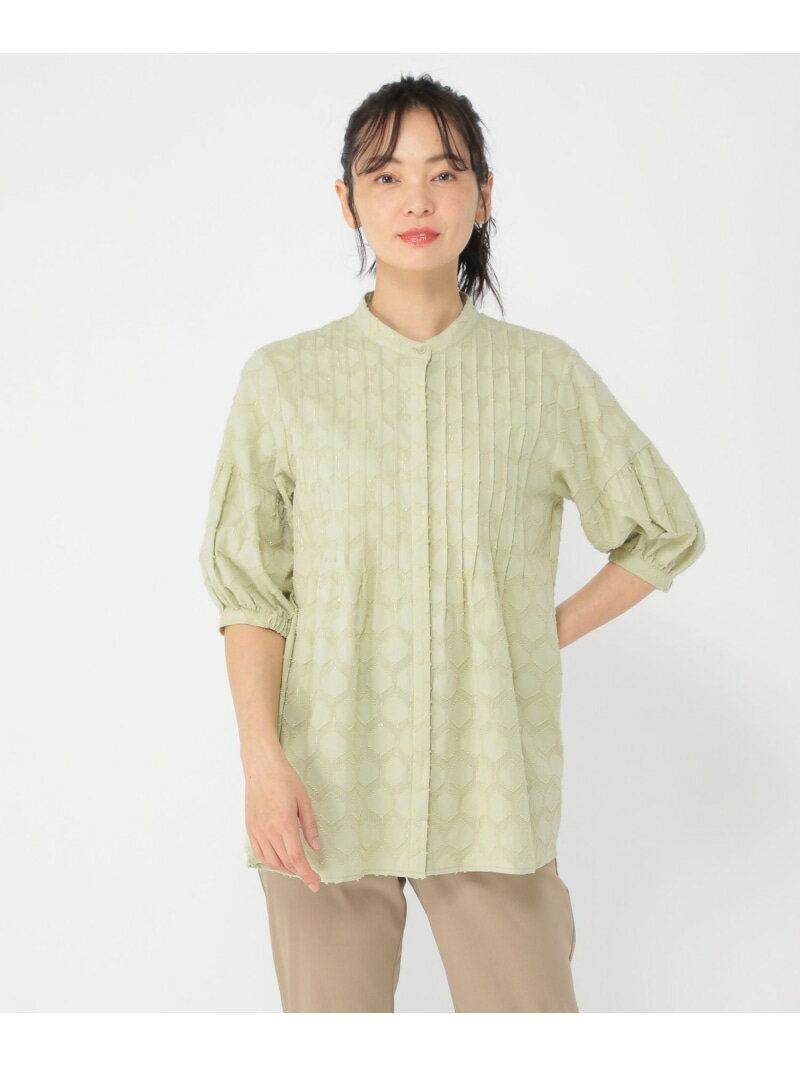 乐天商城 - 【SALE／50%OFF】《ウタオ》ピンタックオパールシアーブラウス Utao: スタディオクリップ トップス シャツ・ブラウス ホワイト【RBA_E】【送料無料】[Rakuten Fashion]