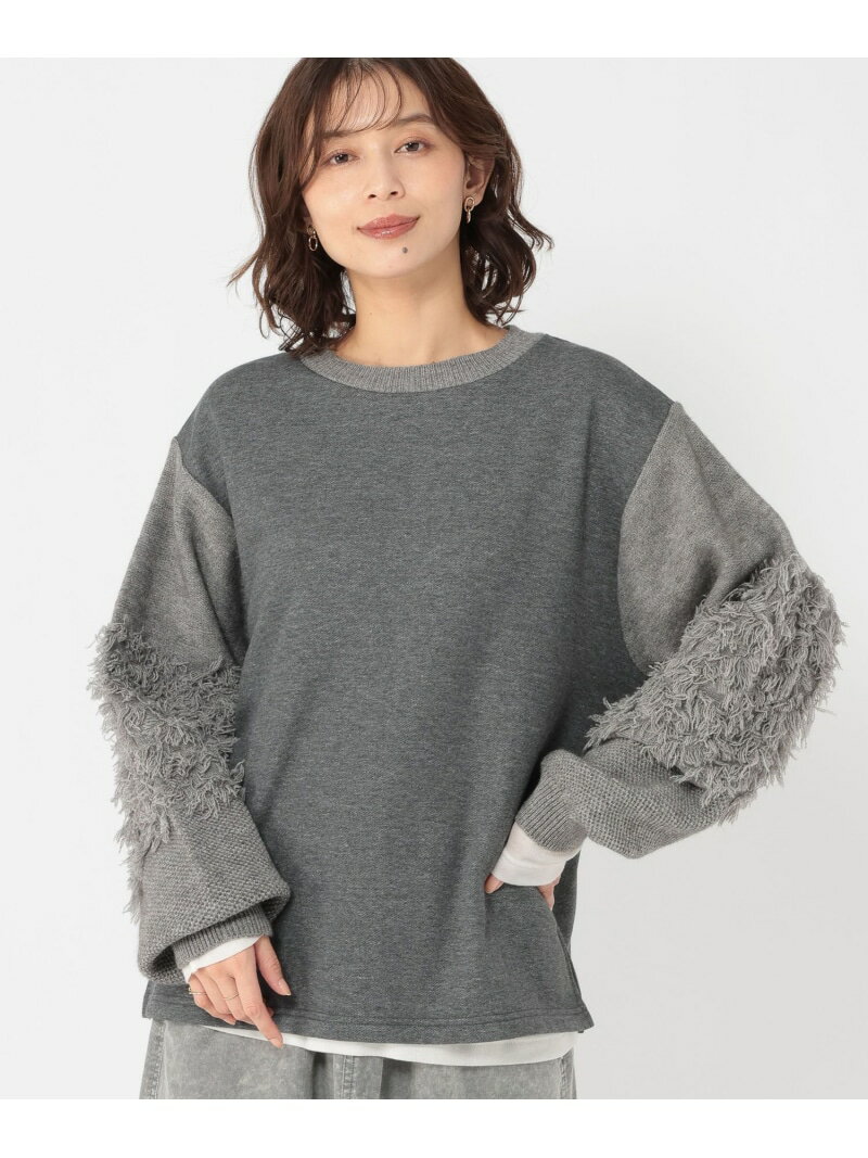 ニット袖ドッキングプルオーバー studio CLIP スタディオクリップ トップス ニット ホワイト レッド グレー【送料無料】[Rakuten Fashion]のサムネイル