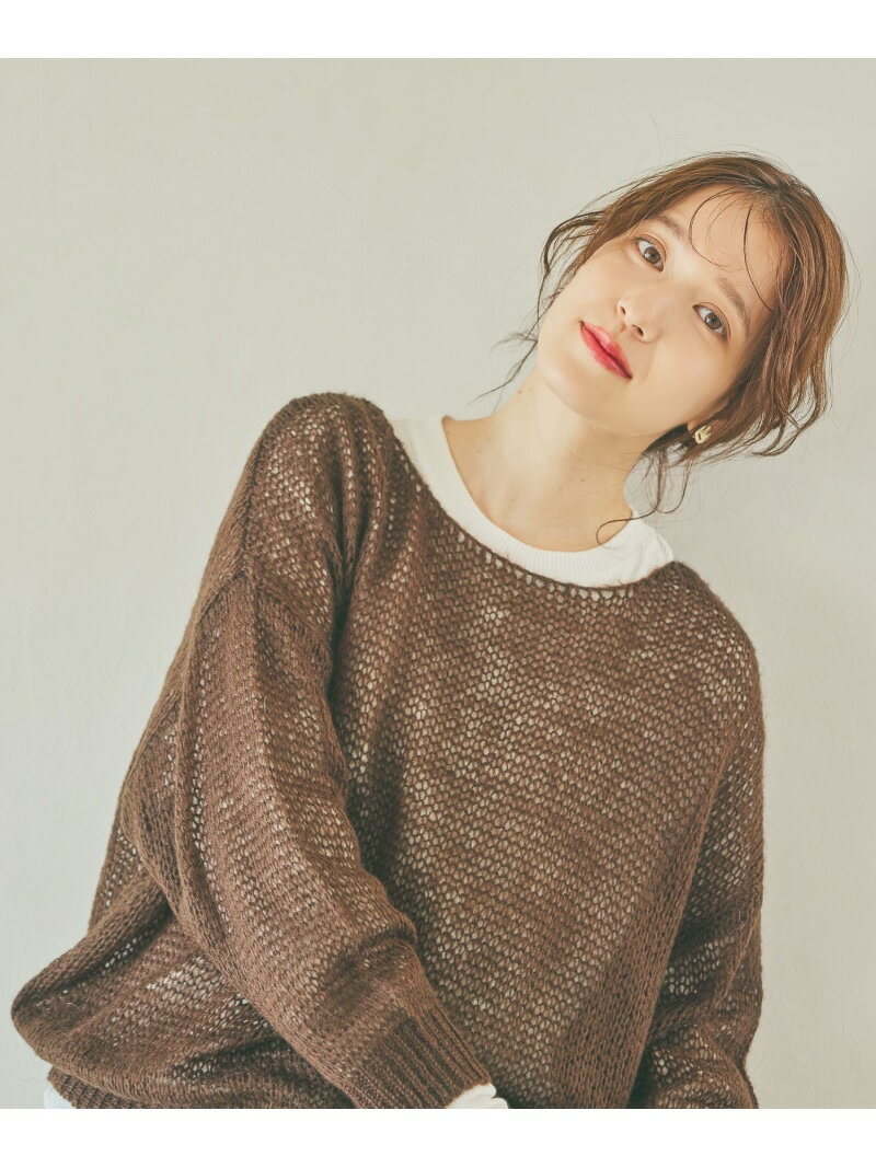 5ゲージモヘアタッチゆる編みプルオーバー studio CLIP スタディオクリップ トップス ニット グリーン グレー ブラウン【送料無料】[Rakuten Fashion]