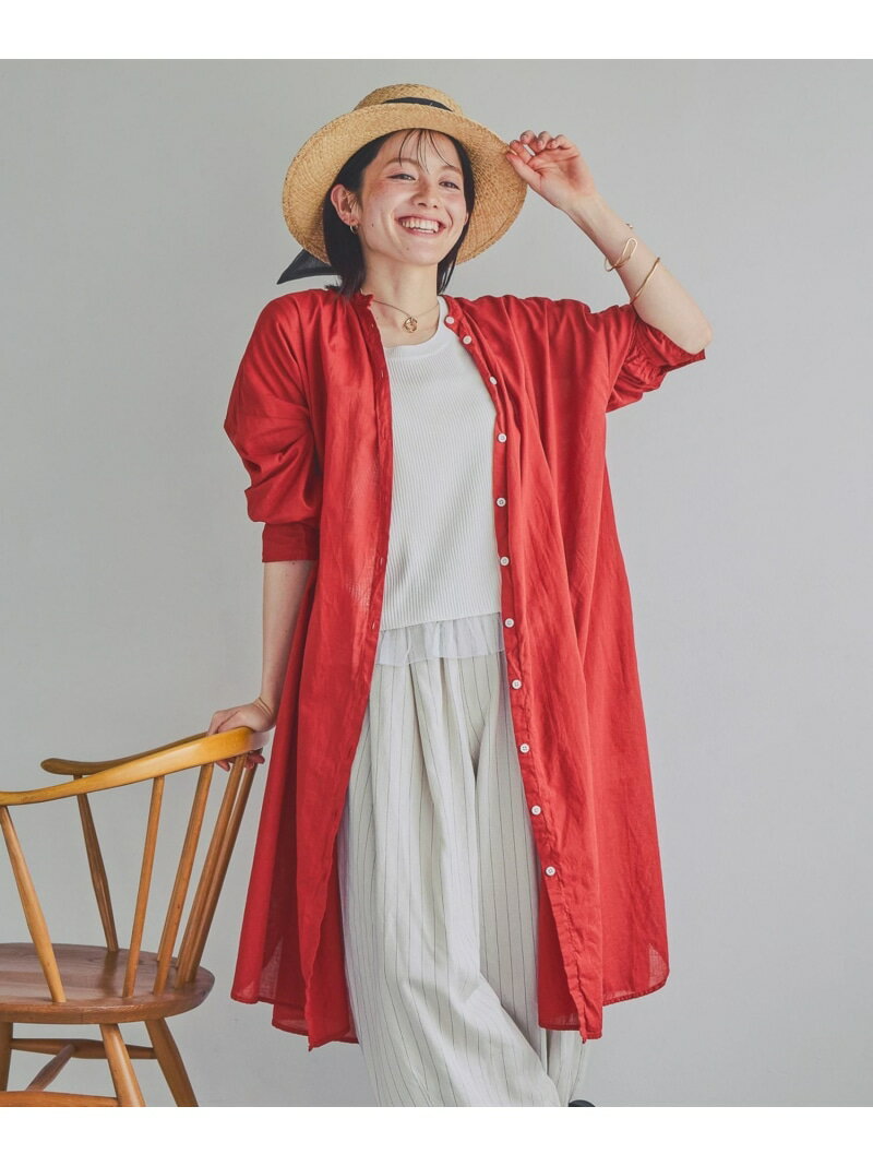 Rakuten - ボイル製品染めシャツワンピース studio CLIP スタディオクリップ ワンピース・ドレス ワンピース グリーン グレー レッド【送料無料】[Rakuten Fashion]