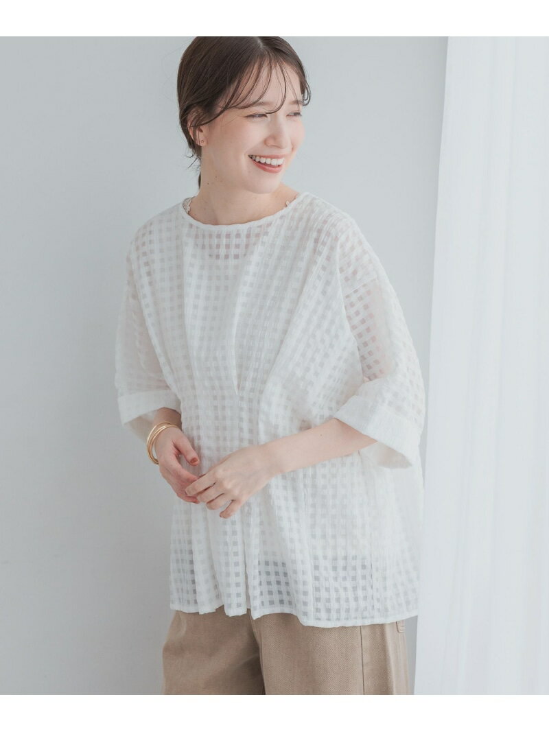 Rakuten - 【GOOD PRICE】シャドーチェックタックブラウス studio CLIP スタディオクリップ トップス シャツ・ブラウス ホワイト ブラック グリーン[Rakuten Fashion]