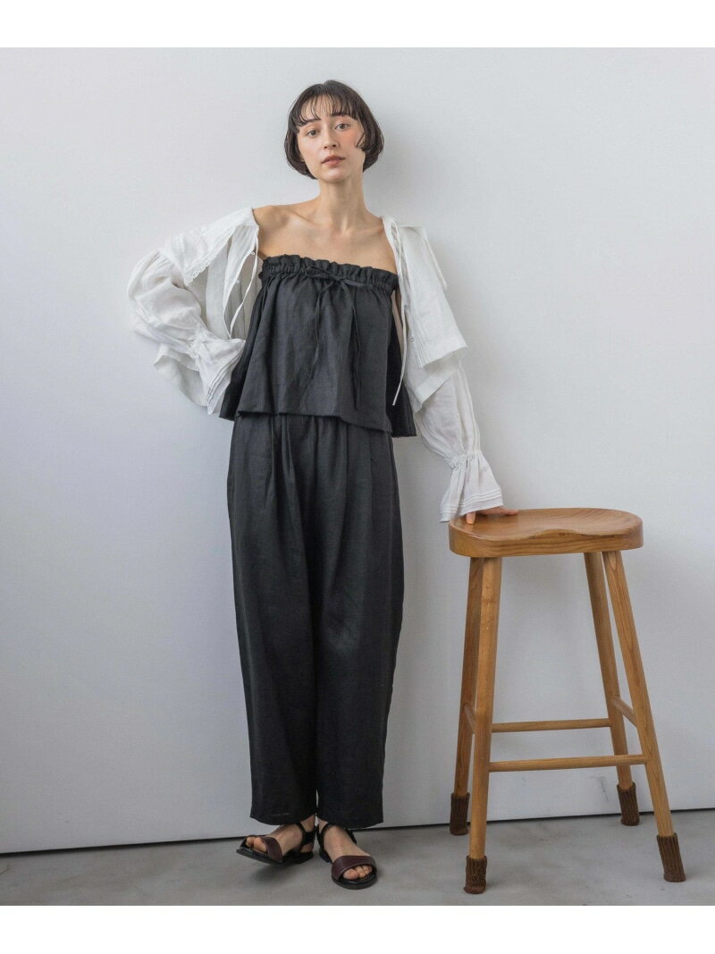 Rakuten - 《natural by clip》2WAYリネンフリル付きパンツ natural by clip スタディオクリップ パンツ その他のパンツ ブラック ピンク【送料無料】[Rakuten Fashion]