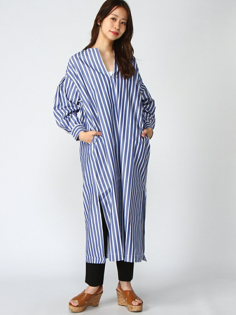 【SALE／70%OFF】M-ストライプOP studio CLIP スタディオクリップ ワンピース・ドレス その他のワンピース・ドレス ベージュ ブルー【RBA_E】[Rakuten Fashion]のサムネイル