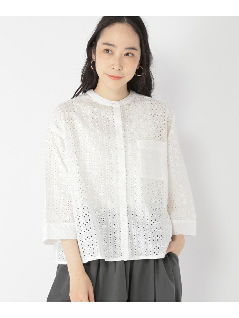 (W)パッチワークシシュウBL studio CLIP スタディオクリップ トップス シャツ・ブラウス ホワイト ブラック ブラウン【送料無料】[Rakuten Fashion]のサムネイル