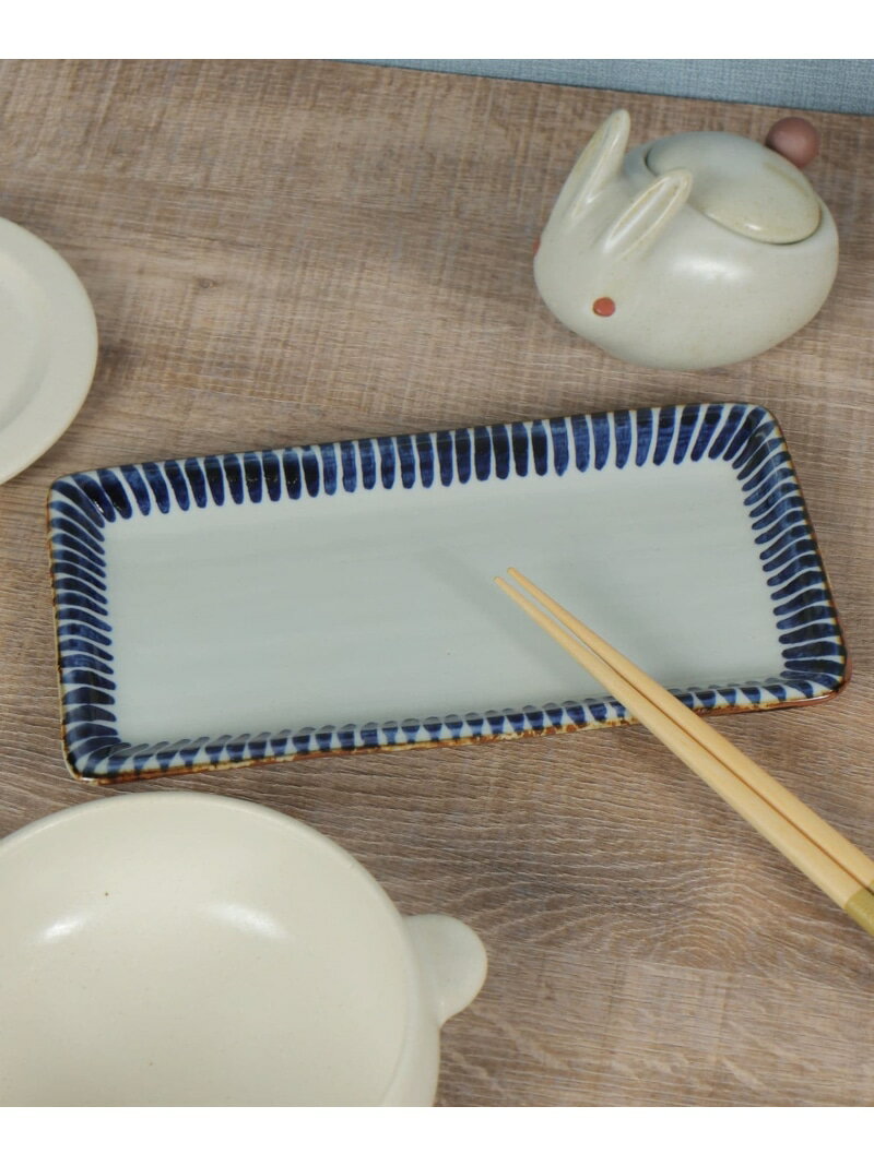Rakuten - 藍窯 十草角皿 studio CLIP スタディオクリップ 食器・調理器具・キッチン用品 食器・皿 ブルー[Rakuten Fashion]