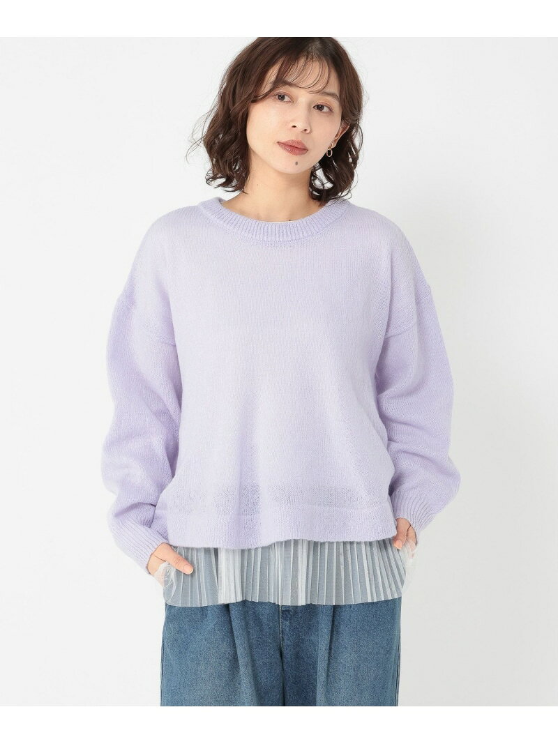 【SALE／50%OFF】7ゲージフレアニットプルオーバー×プリーツインナーセット studio CLIP スタディオクリップ トップス その他のトップス グレー ホワイト【RBA_E】[Rakuten Fashion]