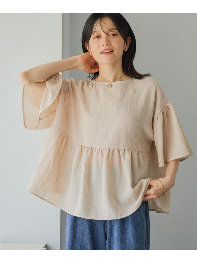 樂天商城 - 【SALE／30%OFF】ダブルフロント切り替えギャザーブラウス studio CLIP スタディオクリップ トップス シャツ・ブラウス グレー ブルー ベージュ【RBA_E】[Rakuten Fashion]