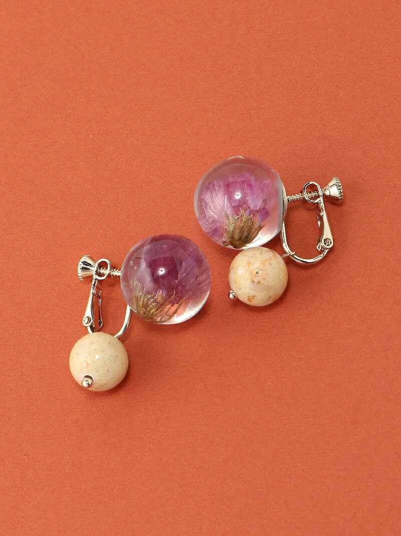 【SALE／50%OFF】レトロフラワーイヤリング studio CLIP スタディオクリップ アクセサリー・腕時計 イヤリング・イヤーカフ イエロー ピンク【RBA_E】[Rakuten Fashion]