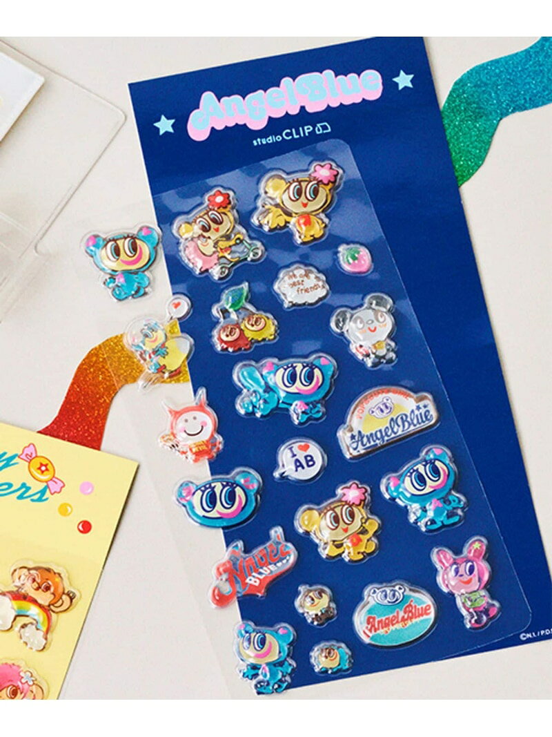 ぷくぷくシール[NARUMIYA CHARACTERS] studio CLIP スタディオクリップ 文房具 その他の文房具 ブルー[Rakuten Fashion]