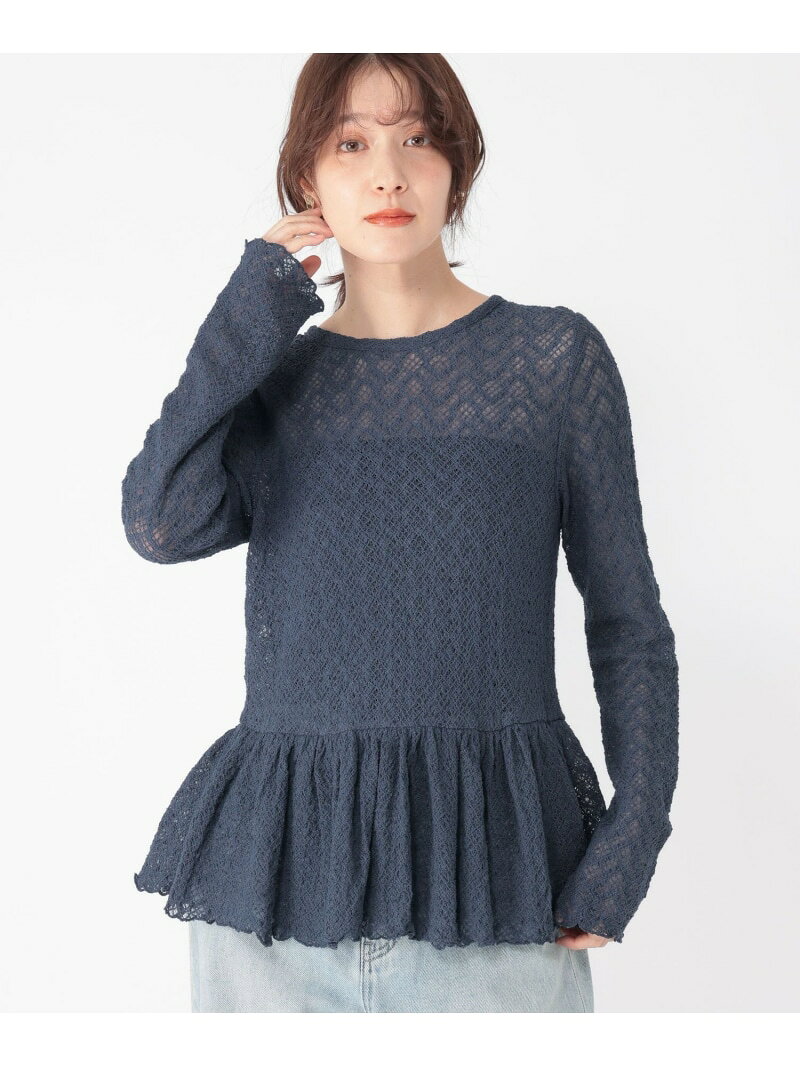 Rakuten - 【SALE／50%OFF】レースギャザー切り替えロングスリーブプルオーバー studio CLIP スタディオクリップ トップス カットソー・Tシャツ ホワイト ブルー【RBA_E】[Rakuten Fashion]
