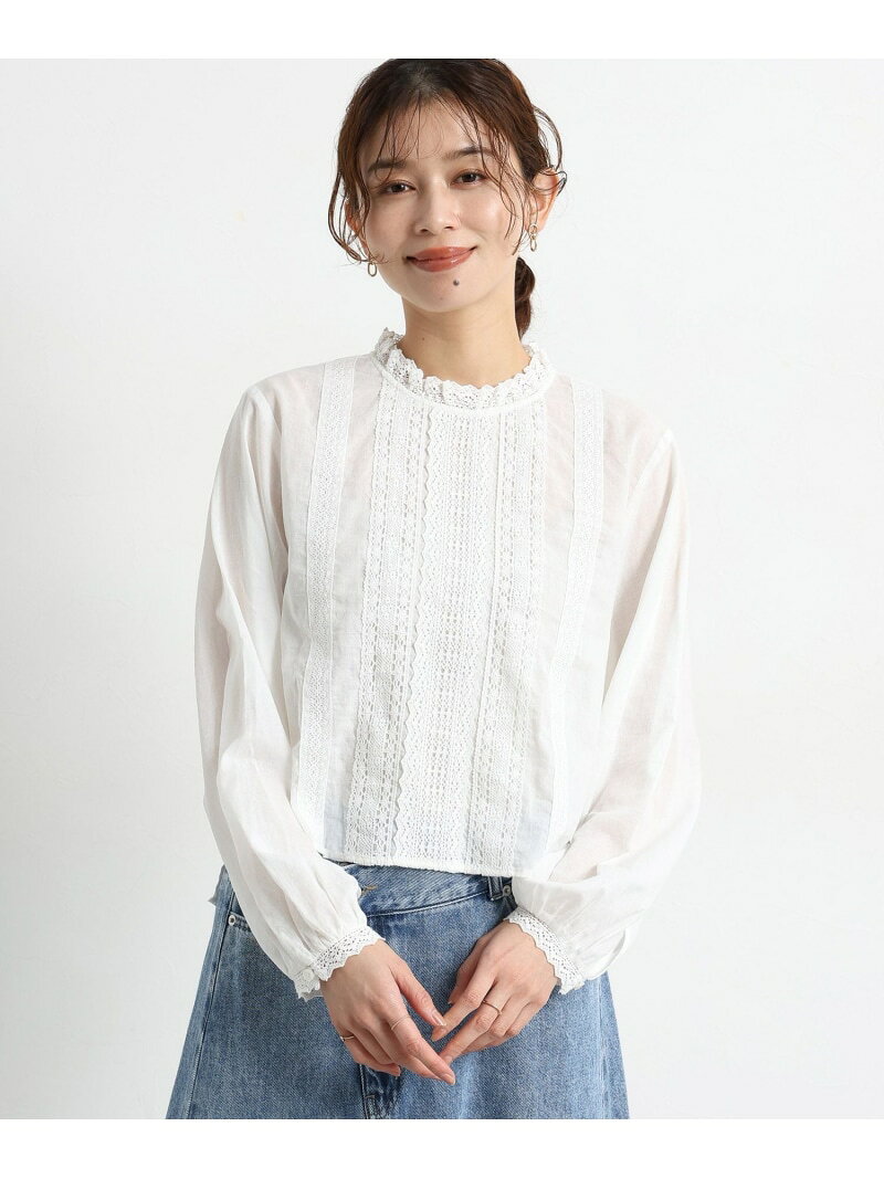 【SALE／50%OFF】フロントレースブラウス studio CLIP スタディオクリップ トップス シャツ・ブラウス ベージュ ホワイト【RBA_E】[Rakuten Fashion] studioclip-10030501 studio CLIP/スタディオクリップ サンプル画像2