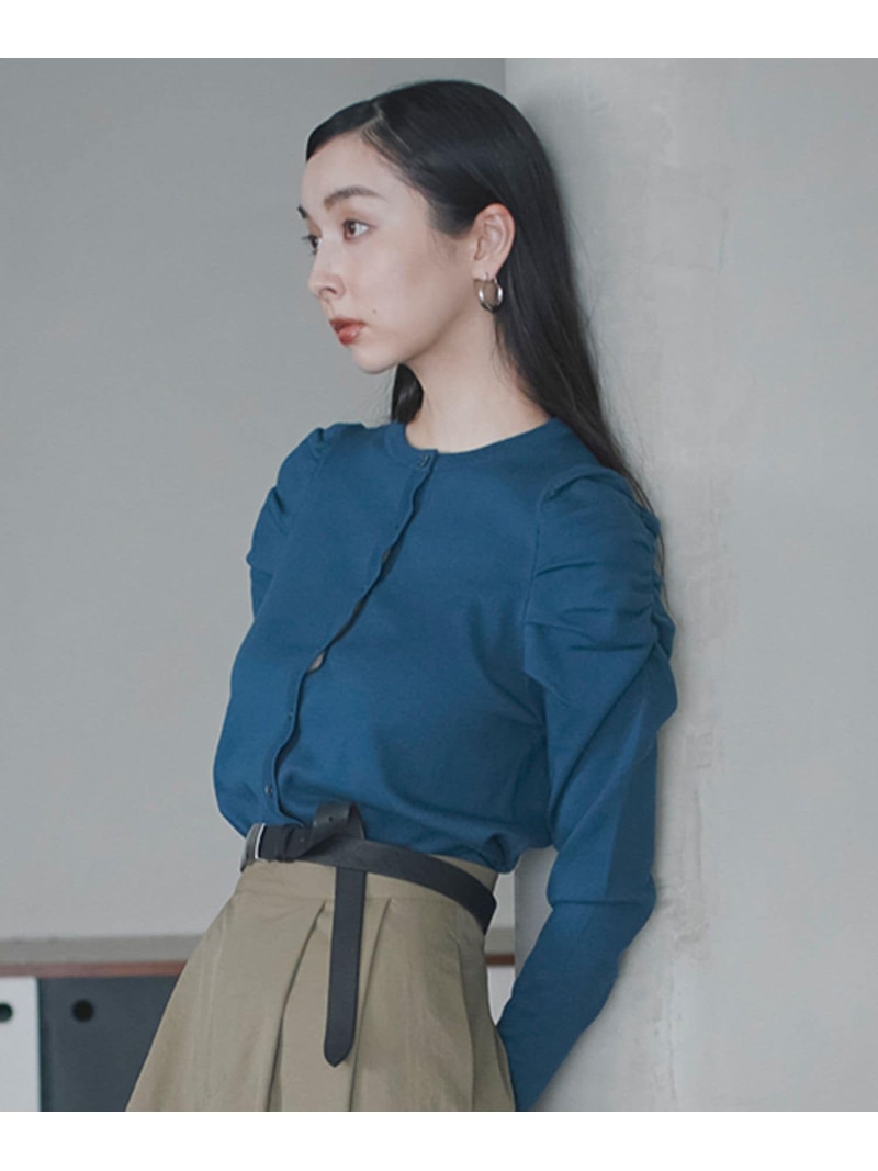 【daily CLIP】ギャザーショルダーカーディガン daily CLIP スタディオクリップ トップス カーディガン ブラウン ブラック【送料無料】[Rakuten Fashion]