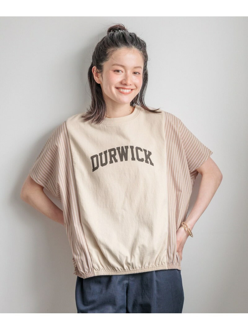 Rakuten - ストライプ切り替えロゴTシャツ studio CLIP スタディオクリップ トップス カットソー・Tシャツ ベージュ ホワイト【送料無料】[Rakuten Fashion]