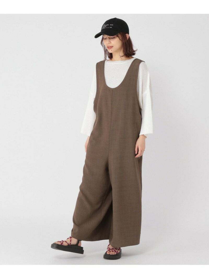 【SALE／50%OFF】【イージーケア】Uネックオールインワン studio CLIP スタディオクリップ オールインワン・オーバーオール オールインワン・つなぎ ネイビー ブラウン【RBA_E】[Rakuten Fashion]