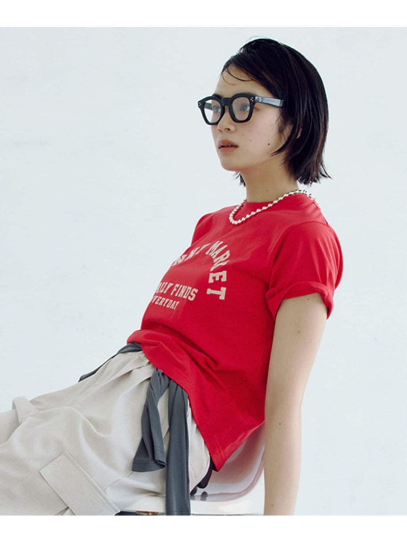 乐天商城 - 【SALE／30%OFF】【daily CLIP】フロッキーロゴプリントTシャツ daily CLIP スタディオクリップ トップス カットソー・Tシャツ ネイビー レッド ホワイト【RBA_E】[Rakuten Fashion]