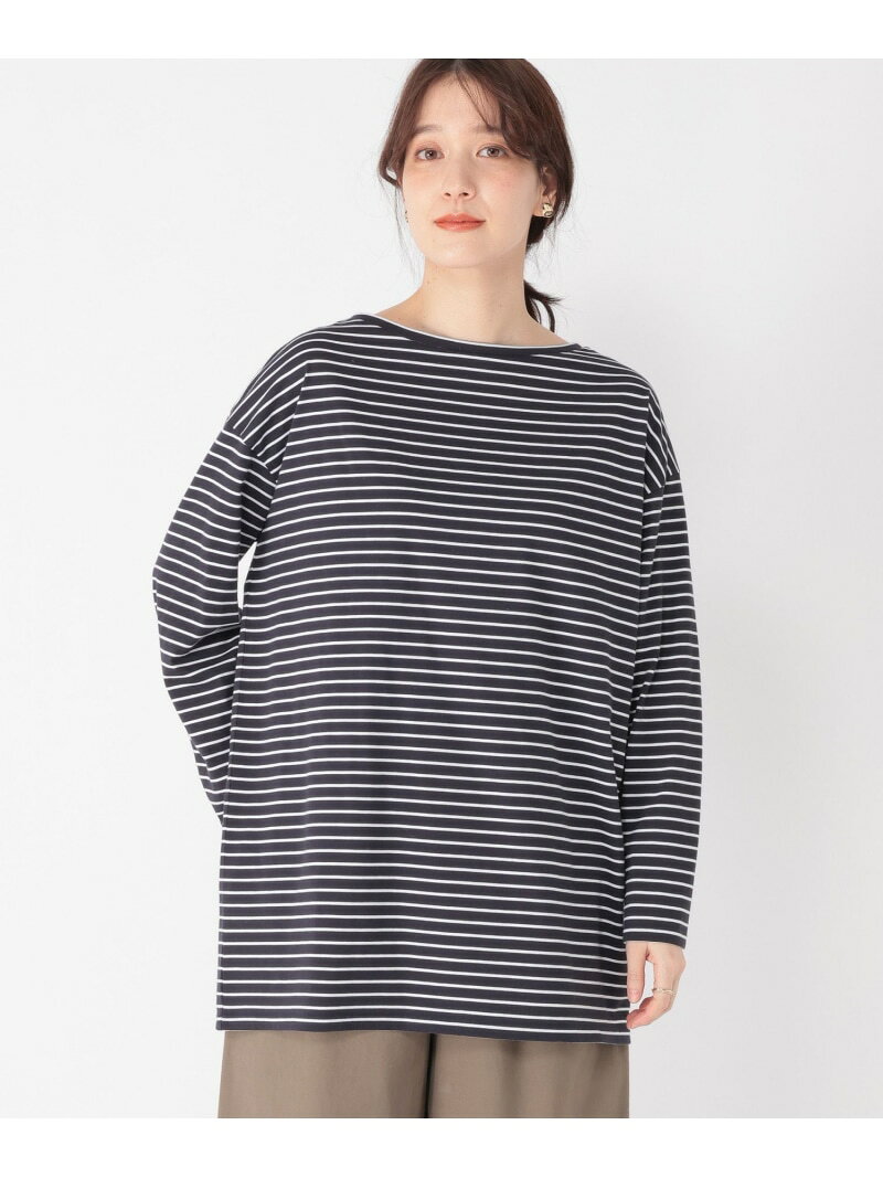 Rakuten - 【SALE／30%OFF】柔らかボーダーチュニックプルオーバー studio CLIP スタディオクリップ トップス カットソー・Tシャツ ホワイト ブラック【RBA_E】[Rakuten Fashion]