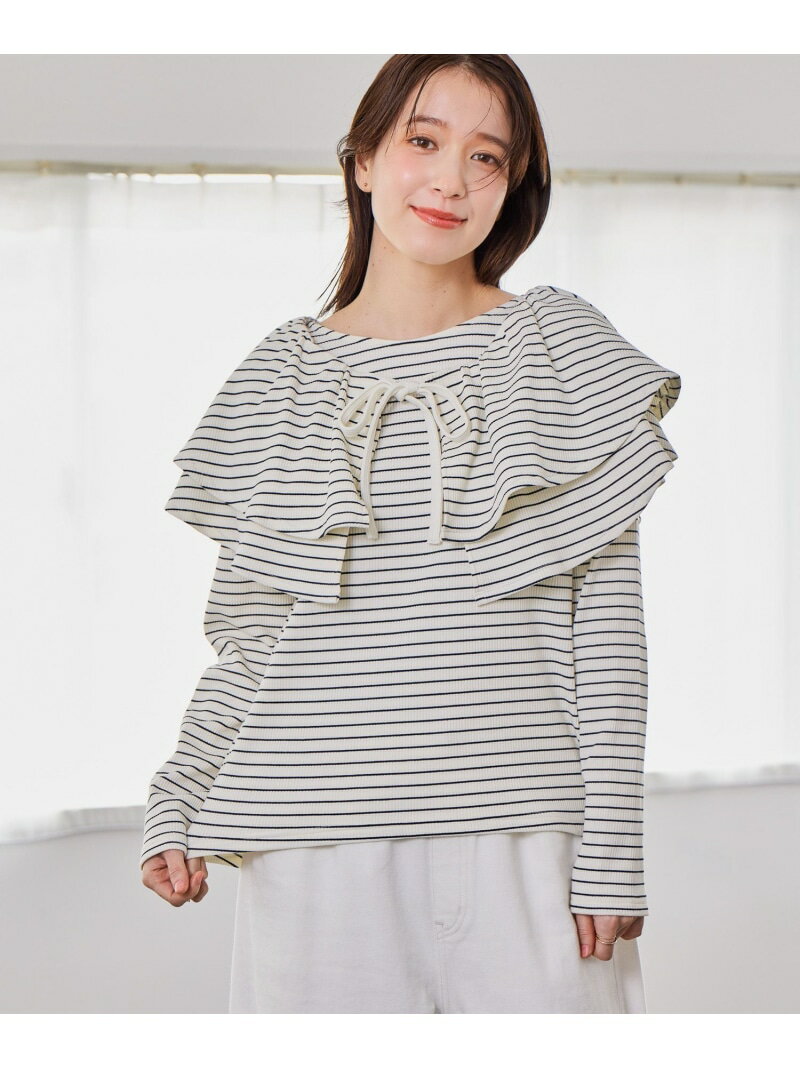 Rakuten - 【SALE／50%OFF】マルチWAYフリル付きプルオーバー studio CLIP スタディオクリップ トップス カットソー・Tシャツ ブラック ホワイト【RBA_E】[Rakuten Fashion]