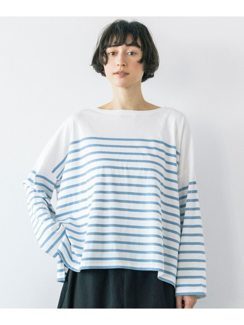 【SALE／30%OFF】《natural by clip》コットンパネルボーダーゆるプルオーバー nat...