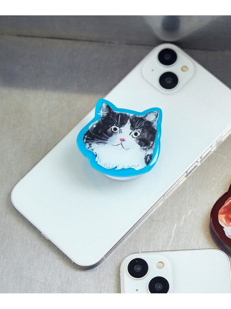 【SALE／30%OFF】スマホグリップ[うちの猫博] studio CLIP スタディオクリップ スマホグッズ・オーディオ機器 その他のスマホグッズ・オーディオ機器 ベージュ レッド ブルー【RBA_E】[Rakuten Fashion]
