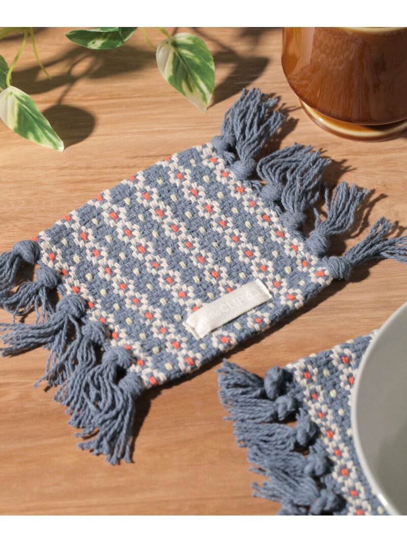 【SALE／30%OFF】フラワー織りコースター studio CLIP スタディオクリップ 食器・調理器具・キッチン用品 ランチョンマット・テーブルクロス ブルー ブラウン【RBA_E】[Rakuten Fashion]