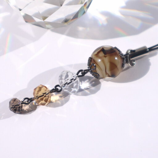 とんぼ玉 ストラップ 携帯 スマホケース飾り 根付 男女兼用 ブラウン とんぼ玉 ストラップ 携帯 スマホケース飾り 根付 男女兼用 ブラウン