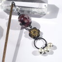 かんざし 一本 とんぼ玉 普段使いにもおすすめ 大阪のガラス工芸品 パープル 紫