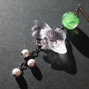 かんざし とんぼ玉と金魚 一本 グリーン 浴衣や着物に映える ヘアーアクセサリー