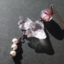 かんざし とんぼ玉と金魚 一本 パープル 浴衣や着物に映える ヘアーアクセサリー