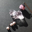 かんざし ほたる玉と金魚 一本 ピンク 浴衣や着物に映える ヘアーアクセサリー