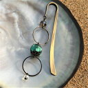 ブックマーク ほたる玉 かんざし 蓄光 とんぼ玉 エメラルドグリーン 緑