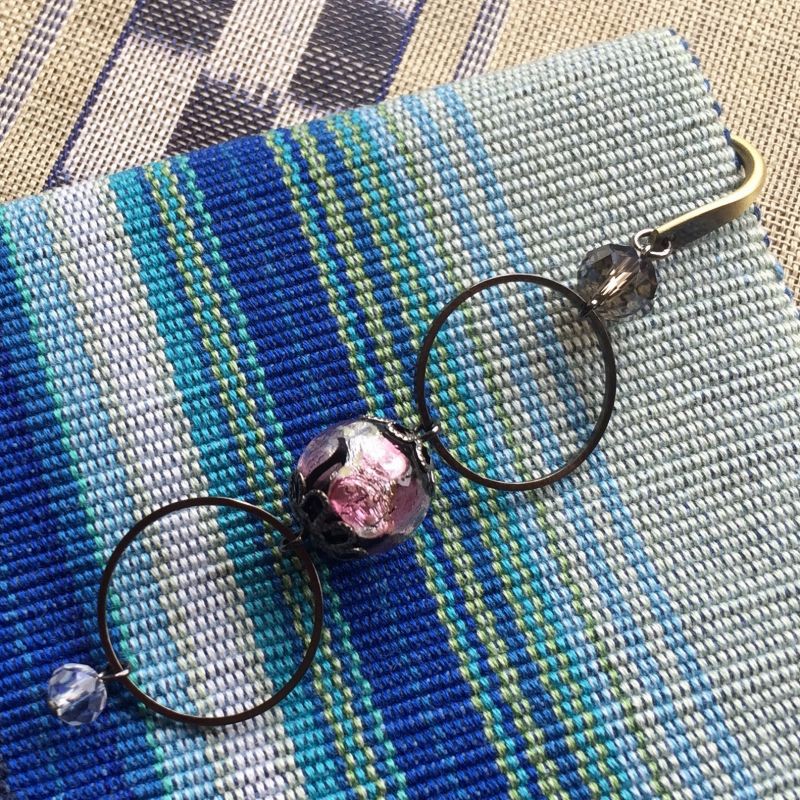 ブックマーク ほたる玉 かんざし 蓄光 とんぼ玉 ピンク