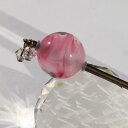 とんぼ玉 かんざし 一本 国産ガラス工芸品 ヘアーアクセサリー ピンク