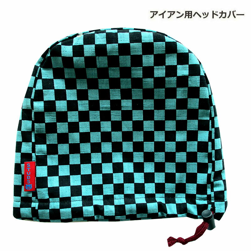 Iron - NEWモデル ゴルフヘッドカバー アイアン用 市松：ミドリ