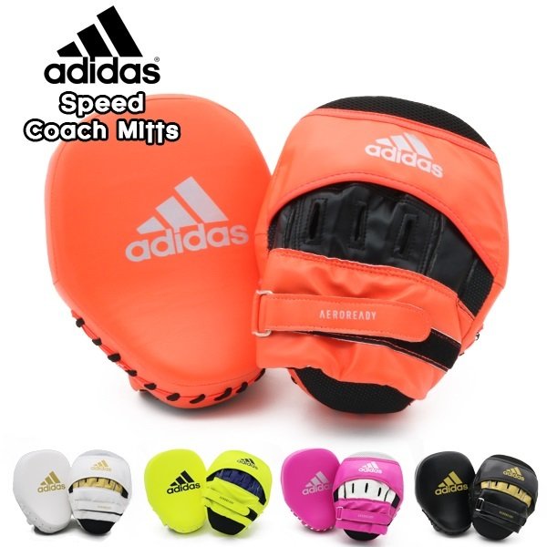 adidas アディダス コンバット Speed Coach Mitts　パンチング ミット ADISBAC01 ボクシング BOXING ボクササイズ 格闘技アディダス コンバット トレーニングアイテム！●商品説明:甲の部分は通気性に優れたメッシュ素材使用、衝撃吸収力に優れてます。耐久性に優れたFLX3.0 PU素材。左右1組セット。原産国：パキスタンこちらの商品は基本的にご注文後の取り寄せとしております。商品発送まで2-4営業日いただきますので、あらかじめご了解ください。●カラー:ブラックホワイトイエローピンクレッド●サイズ:ワンサイズ（縦約26cm、横約20cm、厚さ約9cm）●素材:ポリウレタン、EVA、ポリエステル、ナイロン