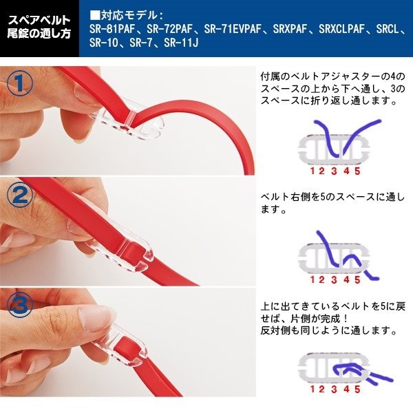 SWANS スワンズ スイミング ゴーグル ベルト パーツ SRB-20 替えベルト 水泳 レーシング 日本製　メール便送料無料 2