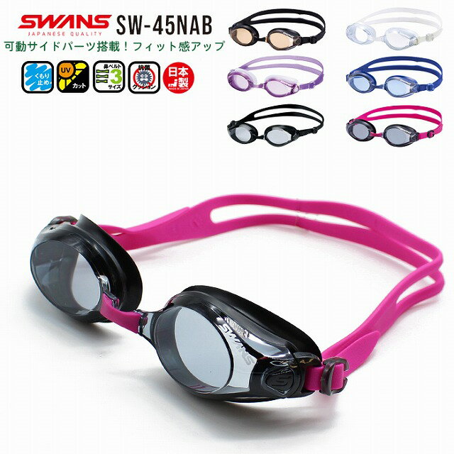 SWANS スワンズ スイミング ゴーグル フィットネス SW-45N 水泳 くもり止め 紫外線カット 日本製 メール便送料無料