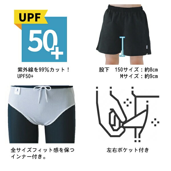 FOOTMARK フットマーク ストレッチ サーフ パンツ 水着 男子 スクール 水着 3L 4L 水泳 体育 学校 中学 高校 日本製 紫外線 大きい　メール便送料無料